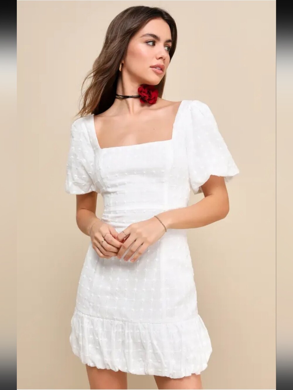 Lulu's Summer in Sicily White Embroidered Lace-Up Mini Dress